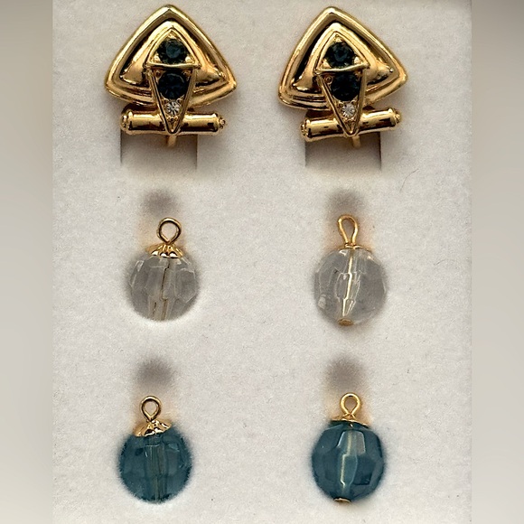 💛 NIB New In Box Nolan Miller Glamour Collection Interchangeable Earring Set - Picture 3 of 4